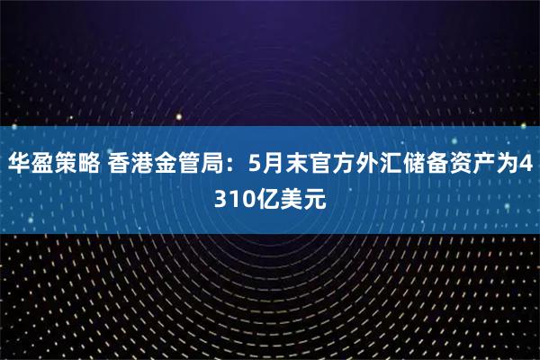 华盈策略 香港金管局：5月末官方外汇储备资产为4310亿美元