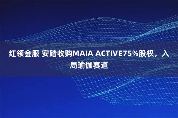 红领金服 安踏收购MAIA ACTIVE75%股权，入局瑜伽赛道