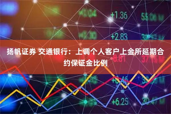 扬帆证券 交通银行：上调个人客户上金所延期合约保证金比例
