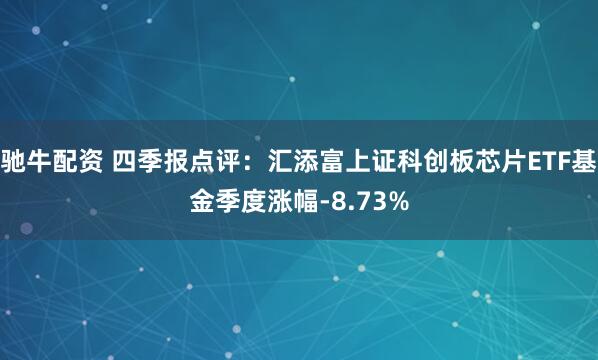 驰牛配资 四季报点评：汇添富上证科创板芯片ETF基金季度涨幅-8.73%